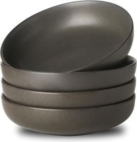 Stoneware Pasta Bowls, 34 oz Large Salad Bowl Set of 4, Ceramic Serving Bowls for Ramen, Pasta, Fruit, Cereal, Dinner, Wide and Shallow Bowls