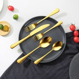 100-Piece Silverware Set Stainless Steel Cutlery Flatware Utensil Kitchen For 20 (Option: Golden)
